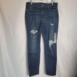 NWT Old Navy Women's Darkwash Midrise Rockstar Super Skinny Jeans Size 12